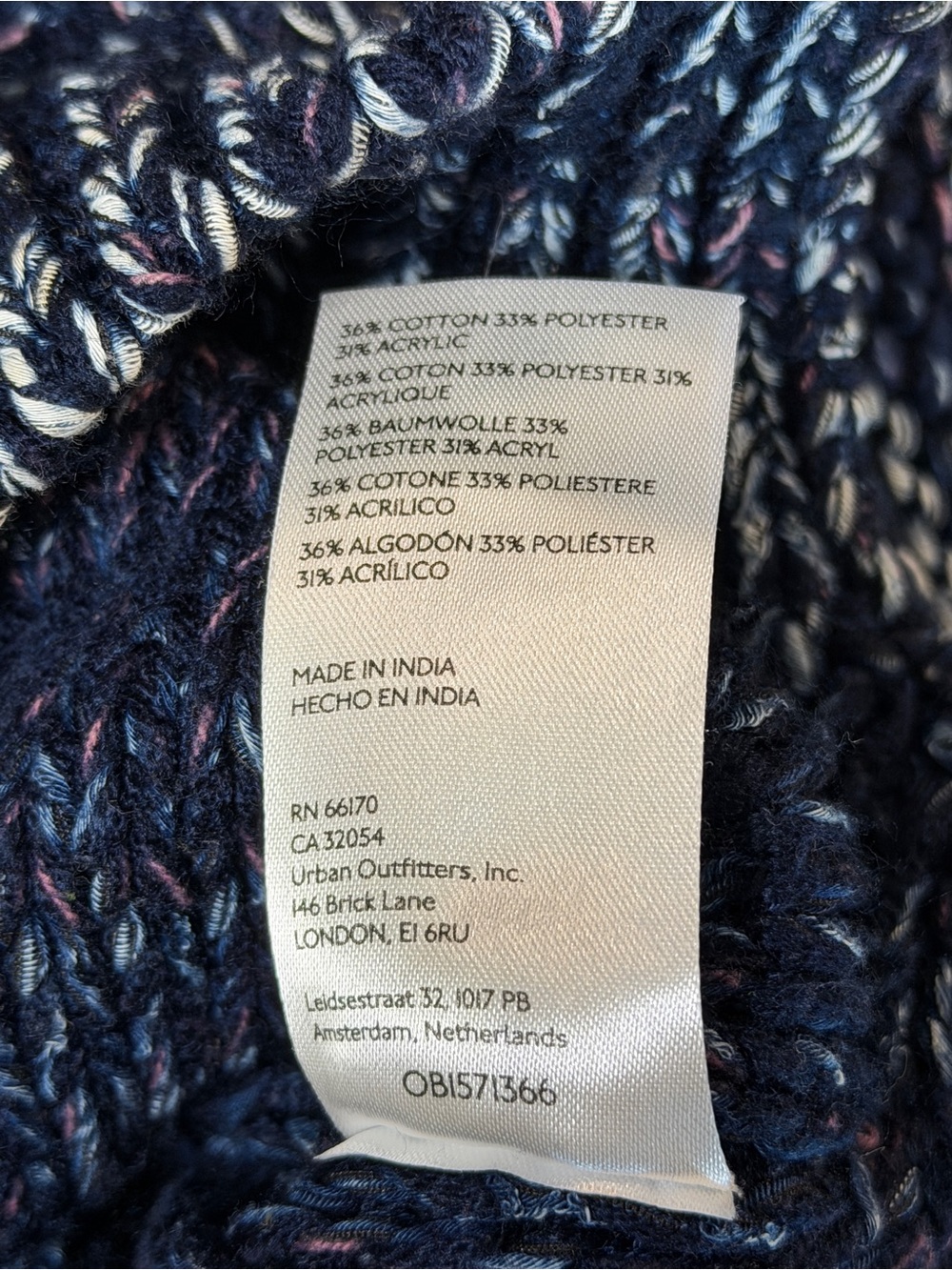 Pilcro Mega Henley Sweater in Navy Size M - Picture 11 of 11